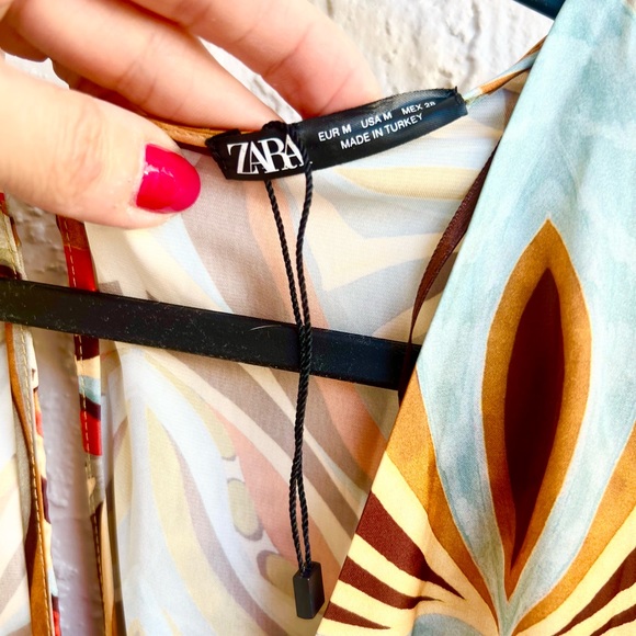 Zara faux wrap dress medium worn once and cleaned - Picture 6 of 8